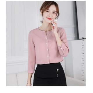 áo sơ mi nữ Công Sở GIÁ SỈ Kiểu Cổ Tròn Tay Lỡ Cài Nút
