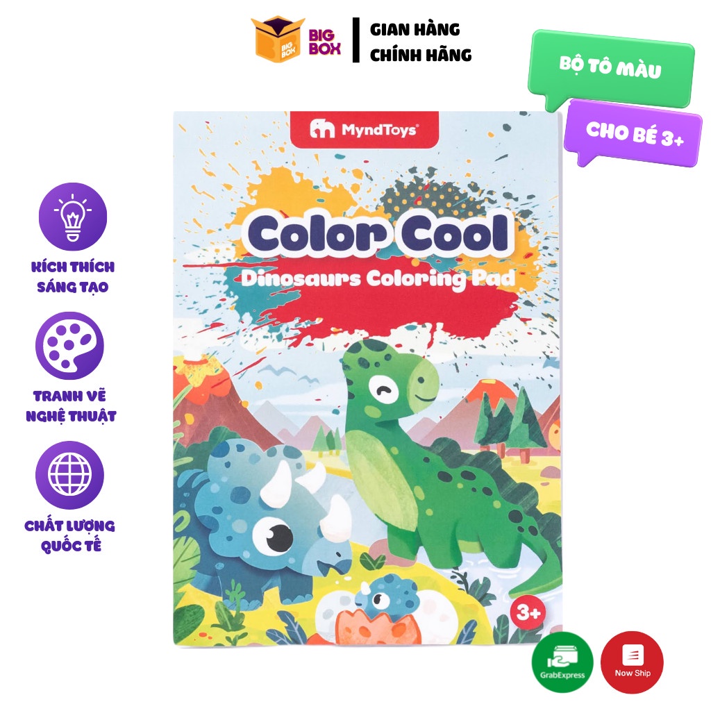 Bộ tranh tập tô màu cho bé thông minh MyndToys Corlor Cool màu sắc hoạt hình dễ thương