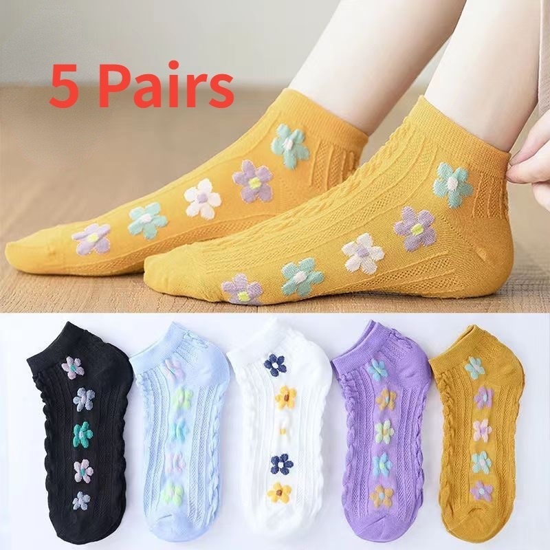 Set 5 Đôi Vớ Cổ Thấp Thoải Mái Cho Nữ