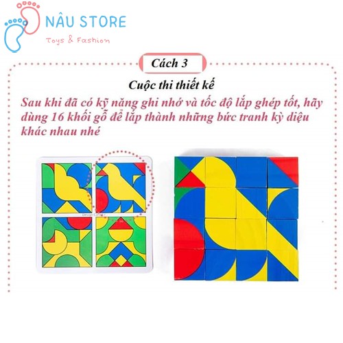 Đồ Chơi Gỗ Thông Minh Ghép Hình Khối Lập Phương Rèn Luyện Tư Duy Không Gian Đa Chiều Pixy Cubes Block