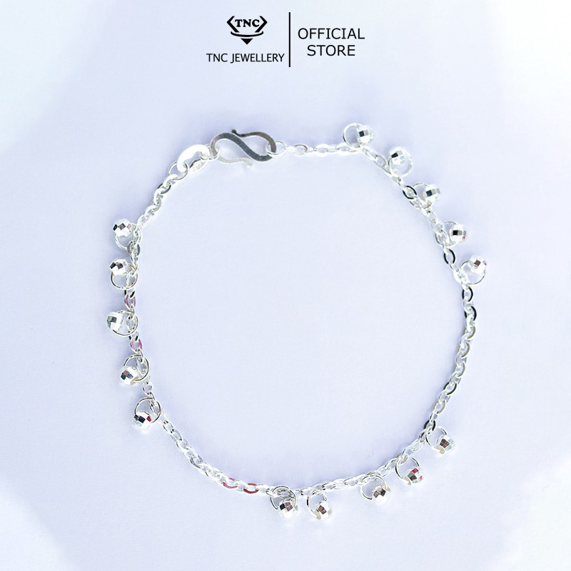 Vòng tay bạc TNC JEWELLERY viên đá tròn cho nữ