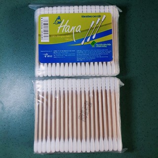 tăm bông thân gỗ cao cấp Hana gói 100 cây