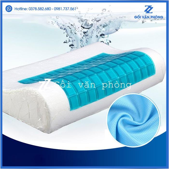 Gối ngủ điều hòa chống đau vai gáy cao su non gel lạnh 2 lớp vỏ ZURI PILLOW GDH-02