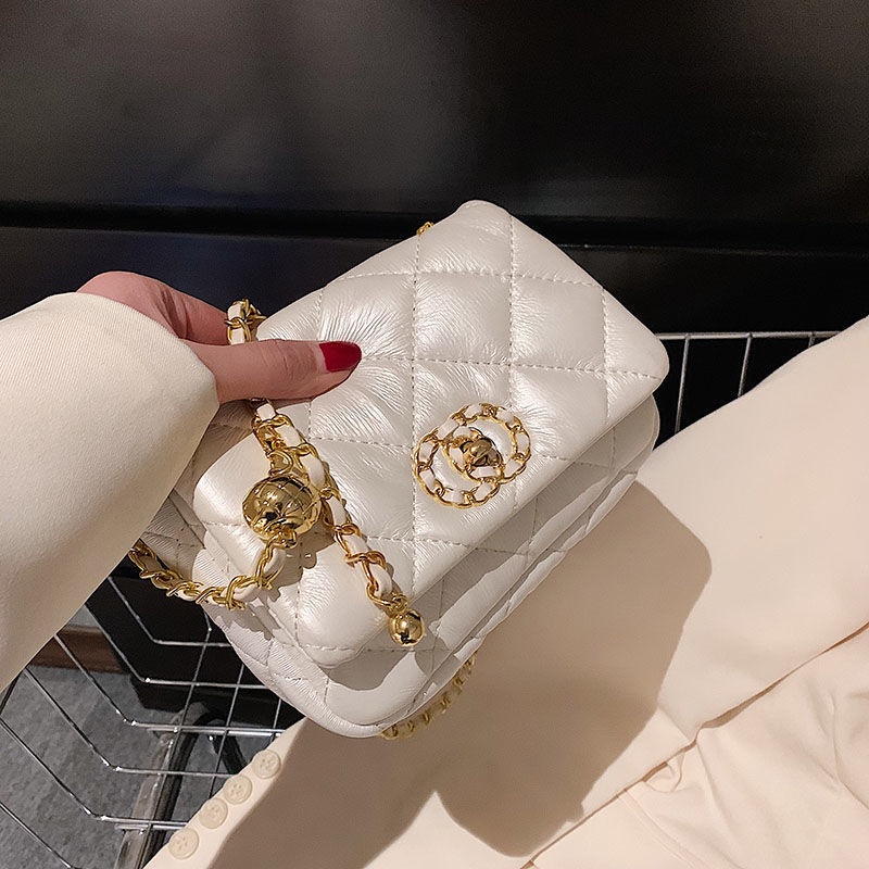 Túi Xách Đeo Vai Phối Dây Xích Phong Cách Thời Trang Hàn Quốc 2022 Dành Cho Nữ