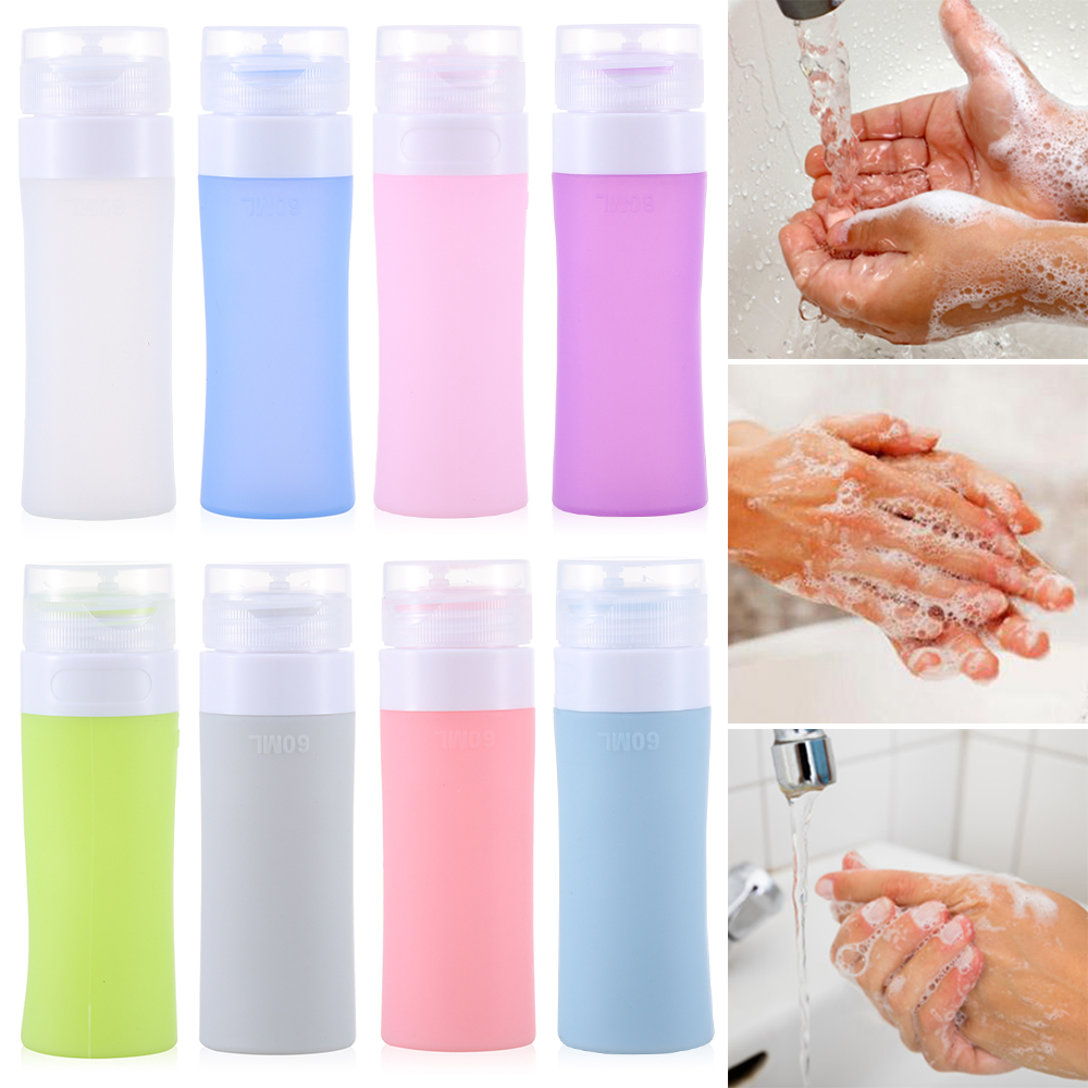 (Hàng Mới Về) Chai Rỗng 60ml Bằng Silicon Dùng Để Đựng Dầu Gội Khi Đi Du Lịch
