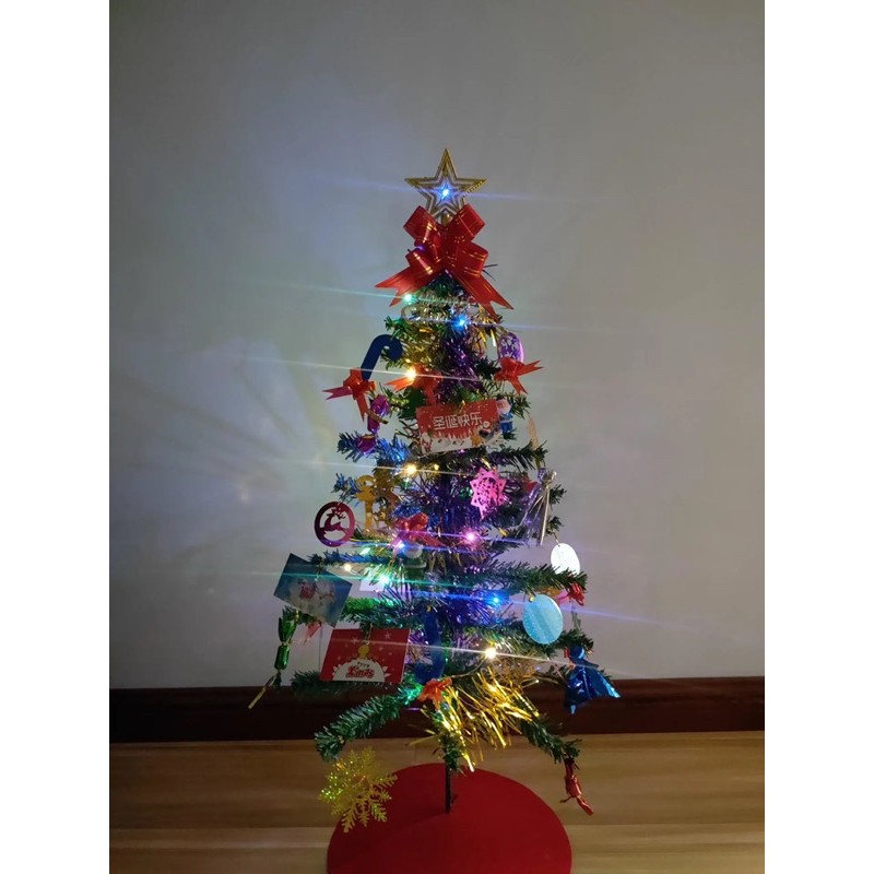 Cây Thông Noel 90cm, có kèm đèn nháy và bộ phụ kiện trang trí( lướt sang để xem ảnh chụp thật)
