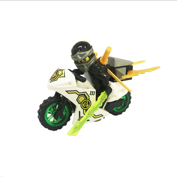 1 Mô Hình Xe Mô Tô Ninjago Mini Kèm Vũ Khí