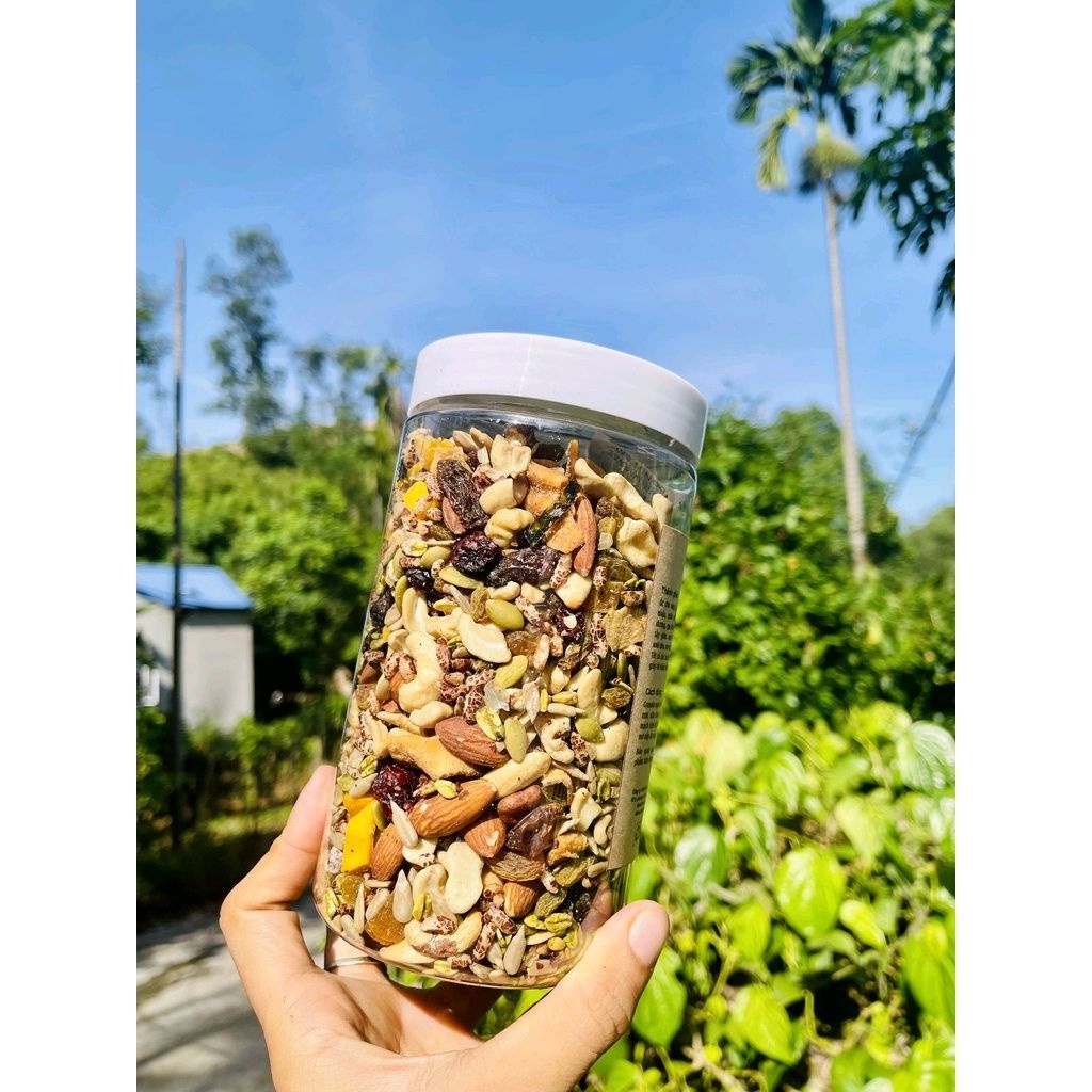 Ngũ cốc nguyên hạt Granola gạo lứt rong biển HunaHome - Hạt dinh dưỡng chọn lọc tốt cho sức khỏe (hộp 500gr)