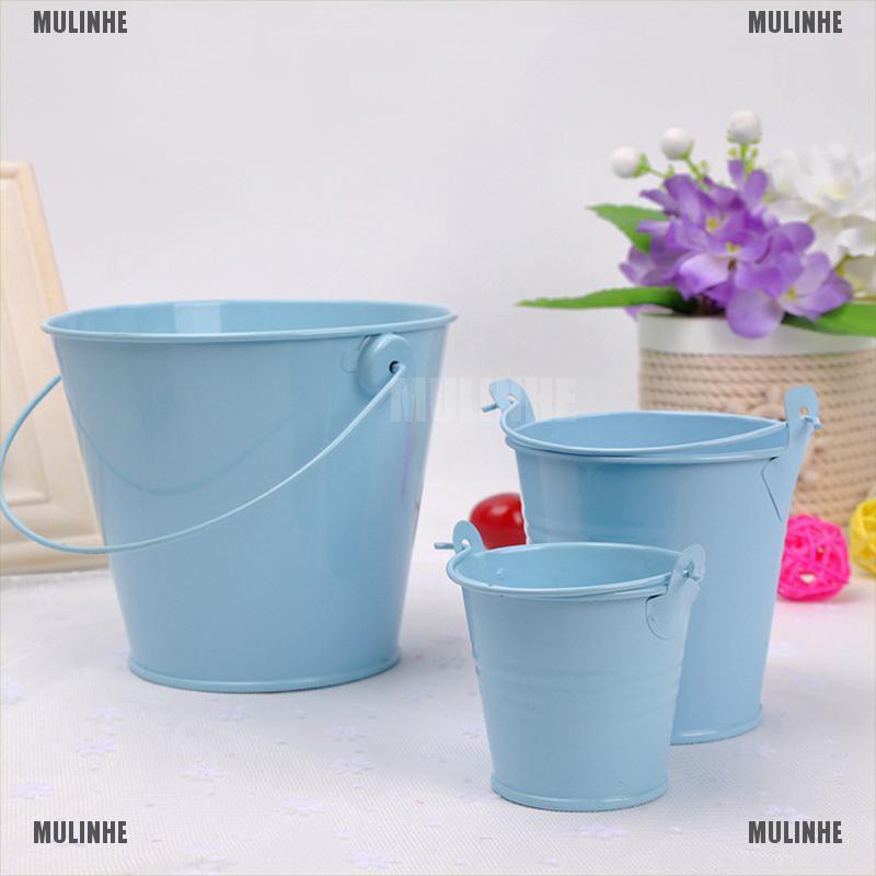 Xô kim loại mini đựng kẹo nhiều màu trang trí tiệc cưới DIY