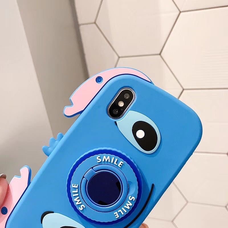 [XẢ KHO]Ốp iPhone 6Plus/6sPlus/7Plus/8Plus/X/Xs/Xr/XsMax/11Pro Silicone Dẻo Hình Stitch Kèm Dây Đeo