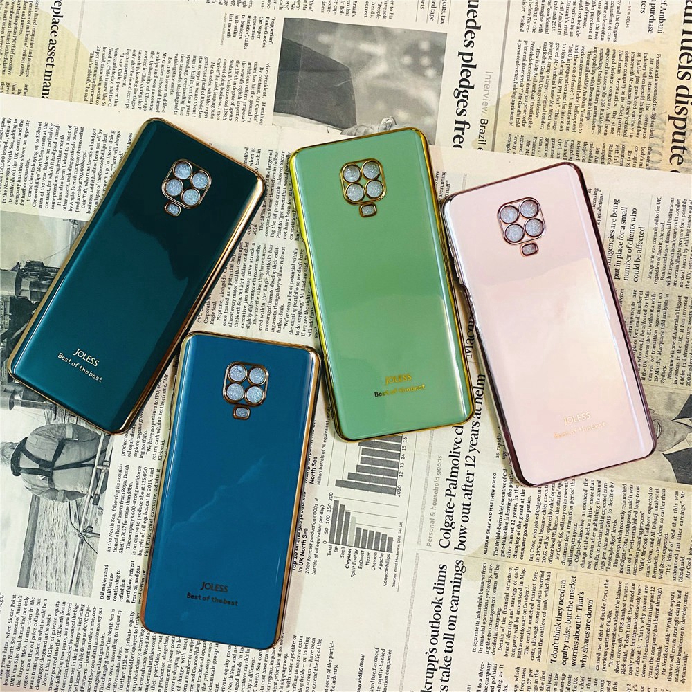 Ốp điện thoại TPU silicon mềm mạ laser lấp lánh 6D sang trọng cho Xiaomi Redmi Note 9S