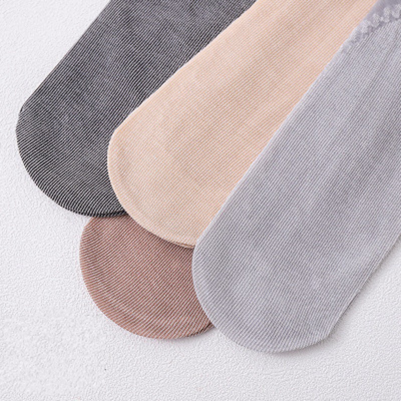 1 Đôi Vớ Ngắn Bằng Lụa Cotton Mềm Mại Chống Trượt Chống Chảy Xệ Thoáng Khí Dành Cho Nữ