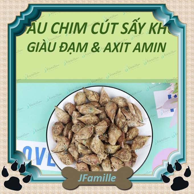 [GIÀU ĐẠM]Pet Snack Cho Chó JFamille, Đầu Cút Đông Khô, Đồ Ăn Vặt Tươi Sạch. Bổ Sung Dinh Dưỡng. JF122