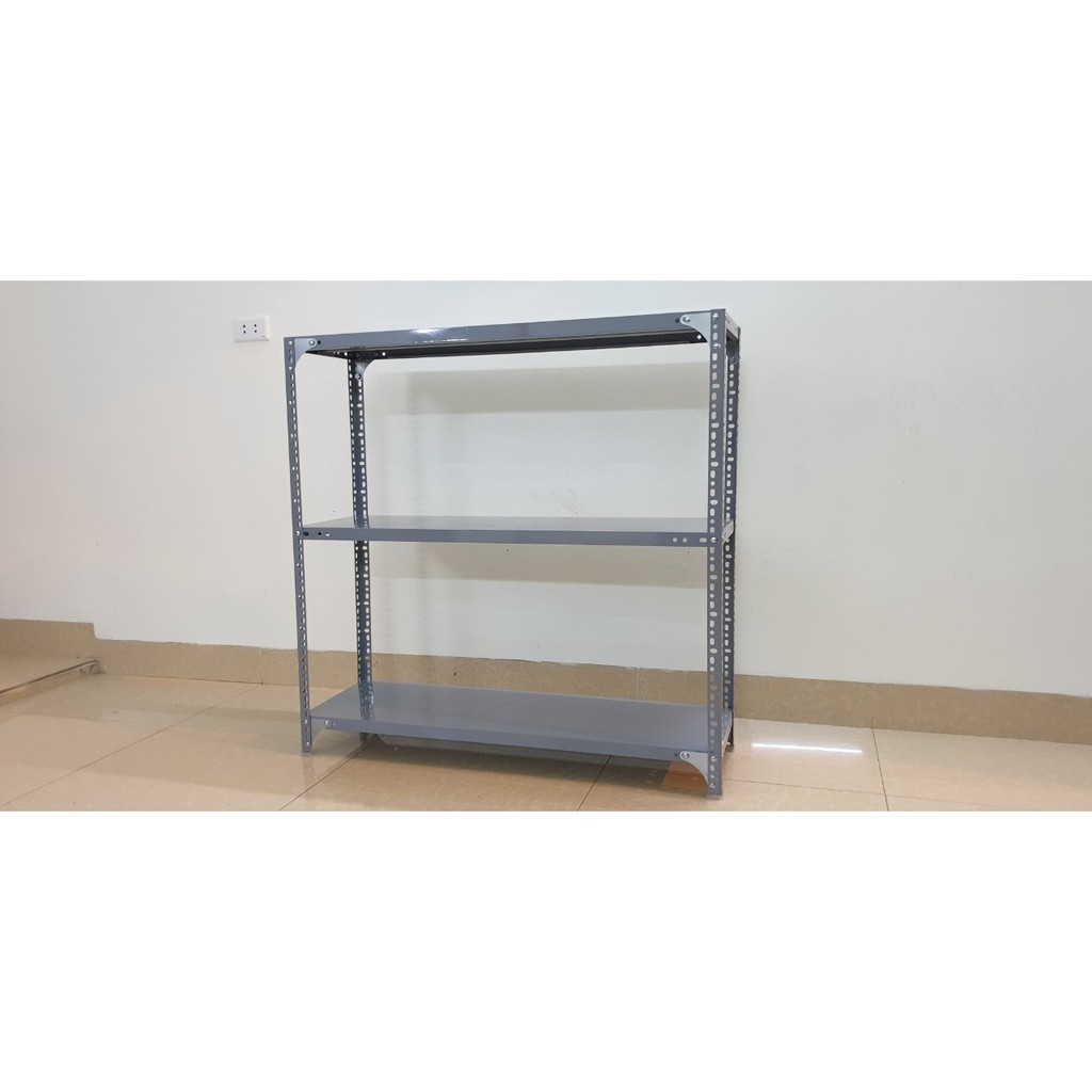 Kệ sắt v lỗ trưng bày lắp ghép đa năng, kệ kho hàng gia dụng 3 tầng . KT: Dài 100cm,Rộng 40cm, Cao 60cm