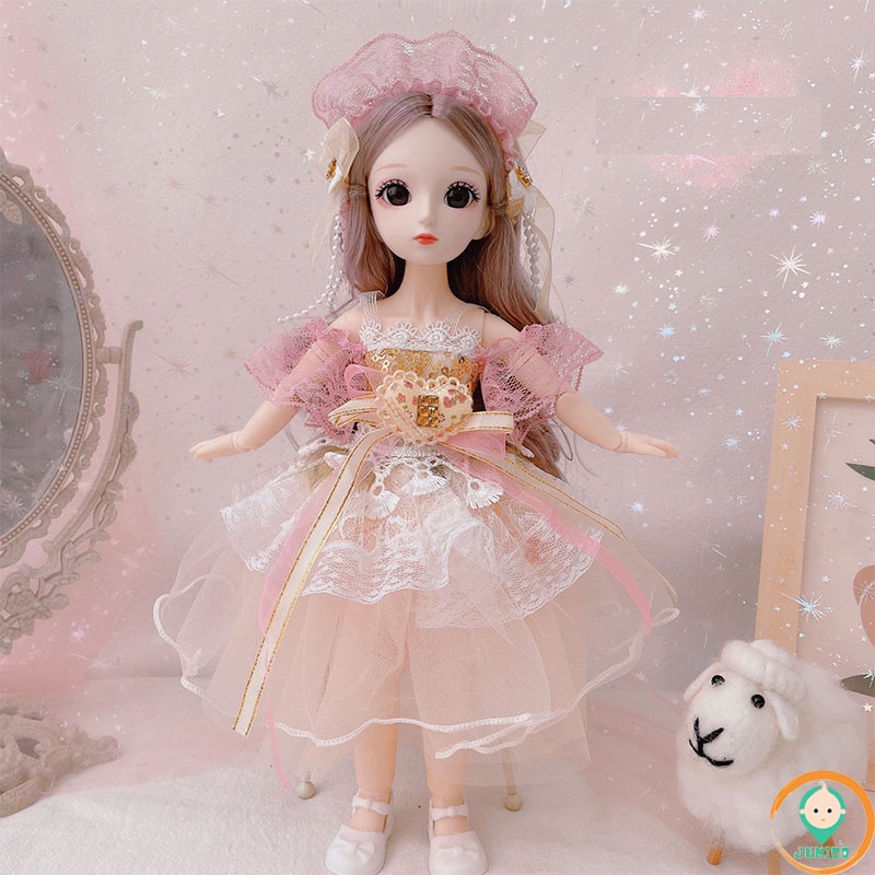 Búp bê barbie 30cm có khớp giá rẻ, đồ chơi cho bé gái thông minh tư duy vận động JUMICO BUB2