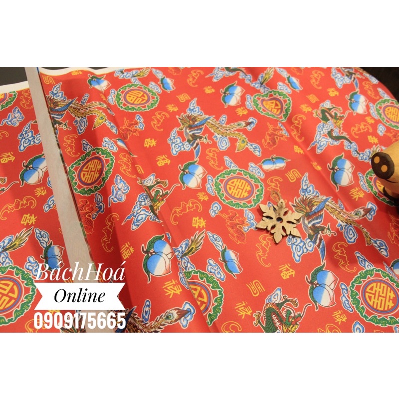 Giấy đỏ tết, hoa văn SONG HỶ dùng trang trí quà, trang trí đám cưới 55 x 65cm