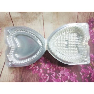 Bộ 100 hộp nhựa đựng bánh hình trái tim, kích thước 12 x 11 cm x 5 cm