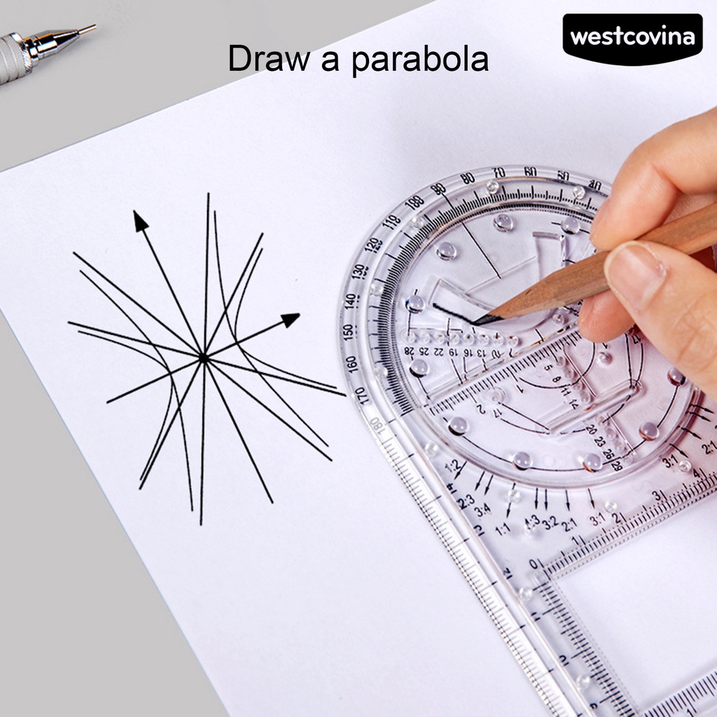 [Hot]✍Thước Vẽ Phác Thảo Chuyên Nghiệp Bằng Nhựa Trong Suốt Đa Năng