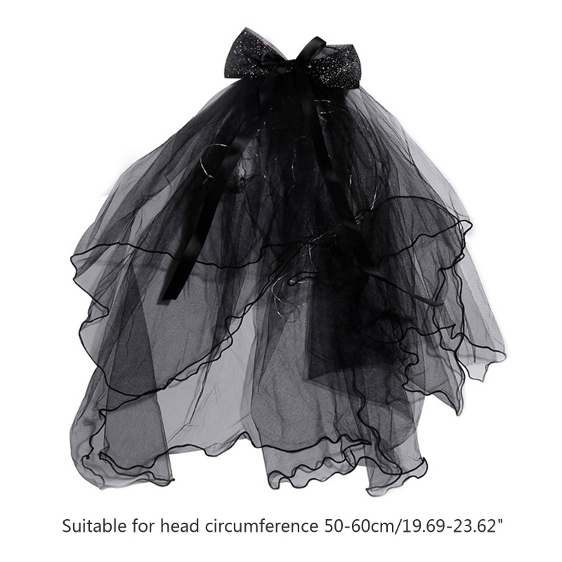 Kẹp Tóc Hình Nơ Đôi Có Mạng Che Mặt Phát Sáng Dành Cho Người Lớn Và Trẻ Em