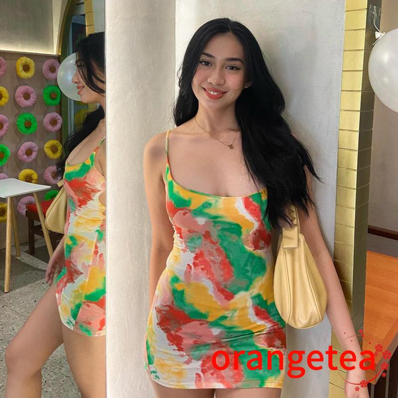 Đầm không tay dáng ôm Hoạ Tiết In Thiết Kế Khoét Quyến Rũ
