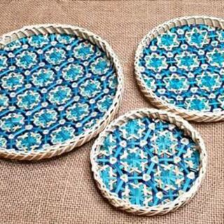 Set 3 mẹt tre hoa văn 15.20.25cm