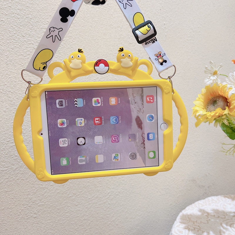 For Samsung Galaxy Tab A8 10.5 2021 SM-X200 X205 Psyduck Pattern Soft Silicone Case With Stand Cartoon Shockproof Tablet Cover