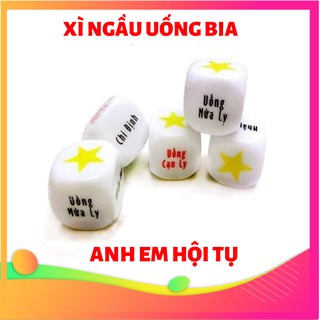 ( Có Video) Xí ngầu uống bia xúc xắc uống bia set 10 viên chơi Tết 2020