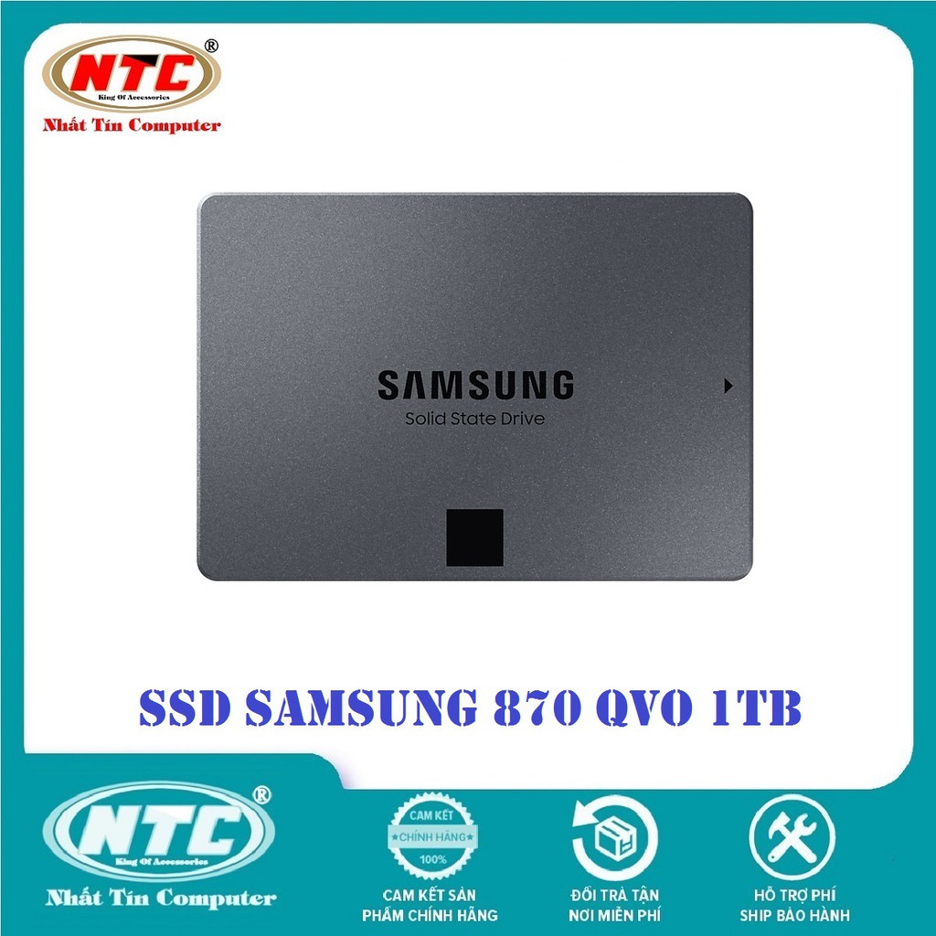 Ổ cứng SSD gắn trong Samsung 870 QVO 1TB 2.5-Inch SATA III R560MB/s W530MB/s (Xám)