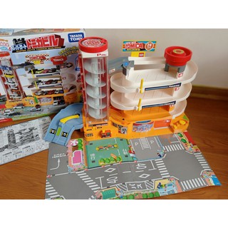 Bộ mô hình bãi đỗ xe Tomica 4 tầng Super Auto Tomica Building hàng Xuất Nhật chạy pin tiểu AA