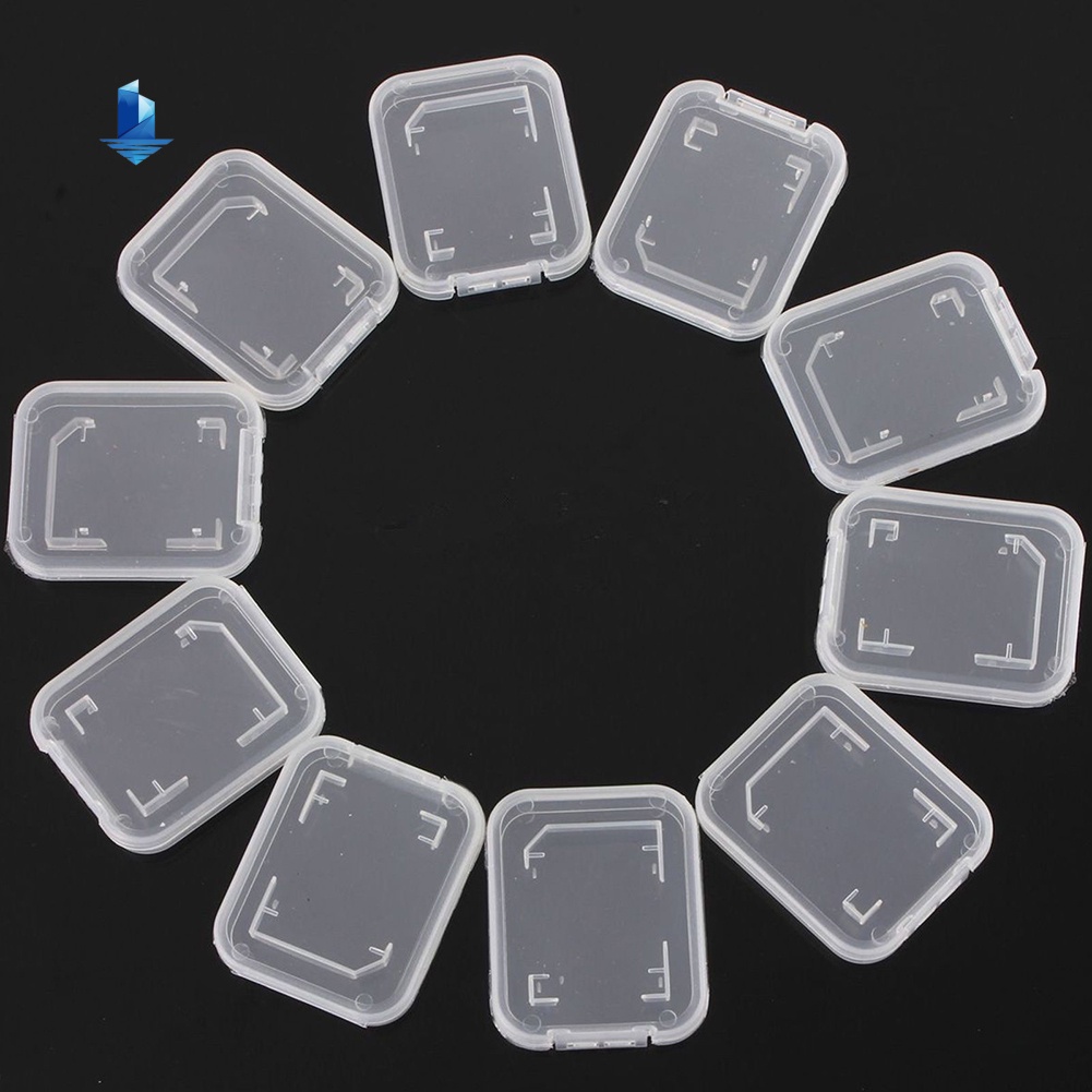 Hw Set 10 Hộp Nhựa Trong Suốt Đựng Thẻ Nhớ Sd Sdhc Giá Đỡ