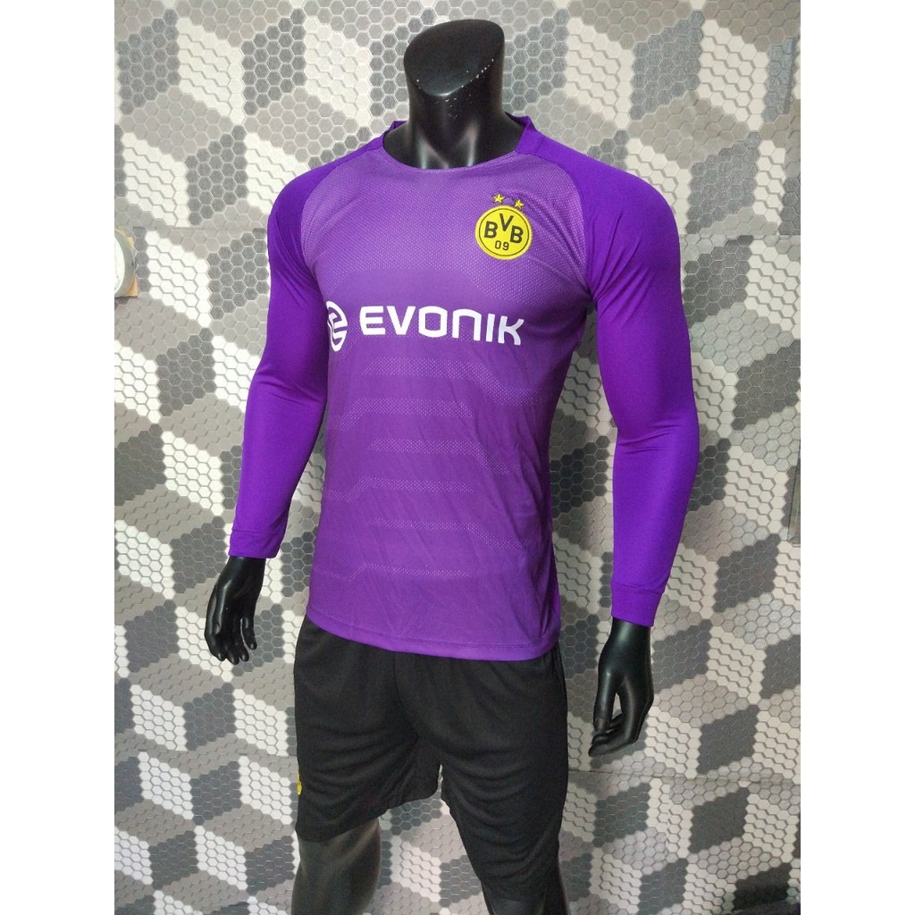 Quần áo đá bóng tay dài Dormund tím thủ môn  2018-2019