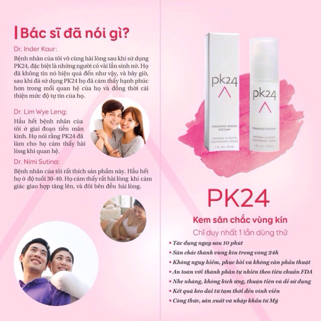 Pk24 gel se khít vùng kín tức thì chính hãng mỹ