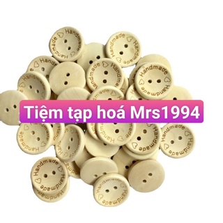 {10 NÚT} NÚT GỖ / KHUY GỖ TRÒN HANDMADE