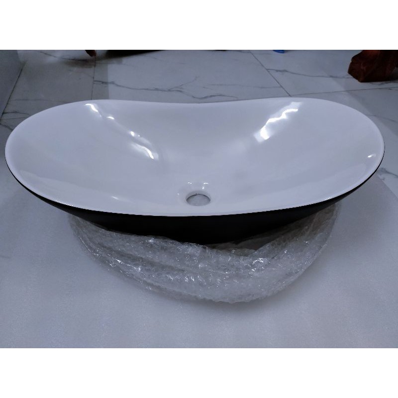 Combo lavabo + vòi + xả thuyền trắng đen cao cấp | BigBuy360 - bigbuy360.vn
