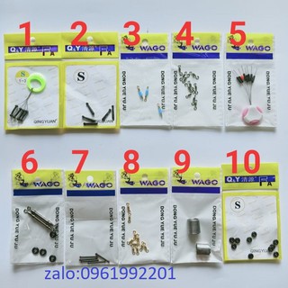 combo 3 gói phụ kiện câu đài tùy chọn-phụ kiện câu đài đủ loại-thanh quấn chì,chì lá,mani hở,khóa link,chặn phao,rim pha
