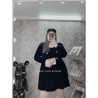 [MÚP BIGSIZE 60-100KG] Đầm nhung 2 tầng