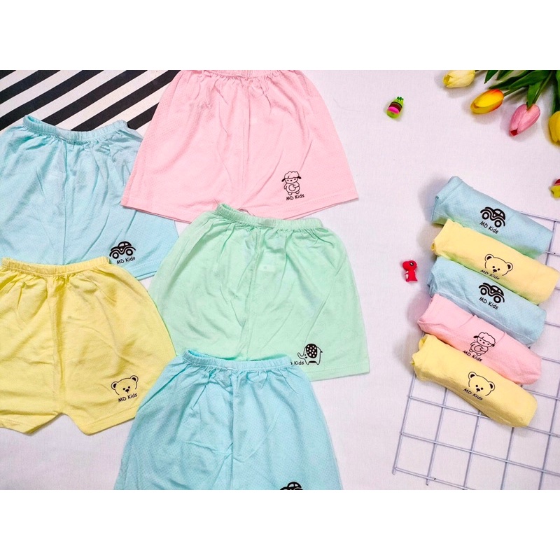 Quần chục cho bé trai gái. SET 10 quần đùi chất thông hơi mềm mát, kháng khuẩn, co giãn tốt cho bé từ 4-17kg SL0049