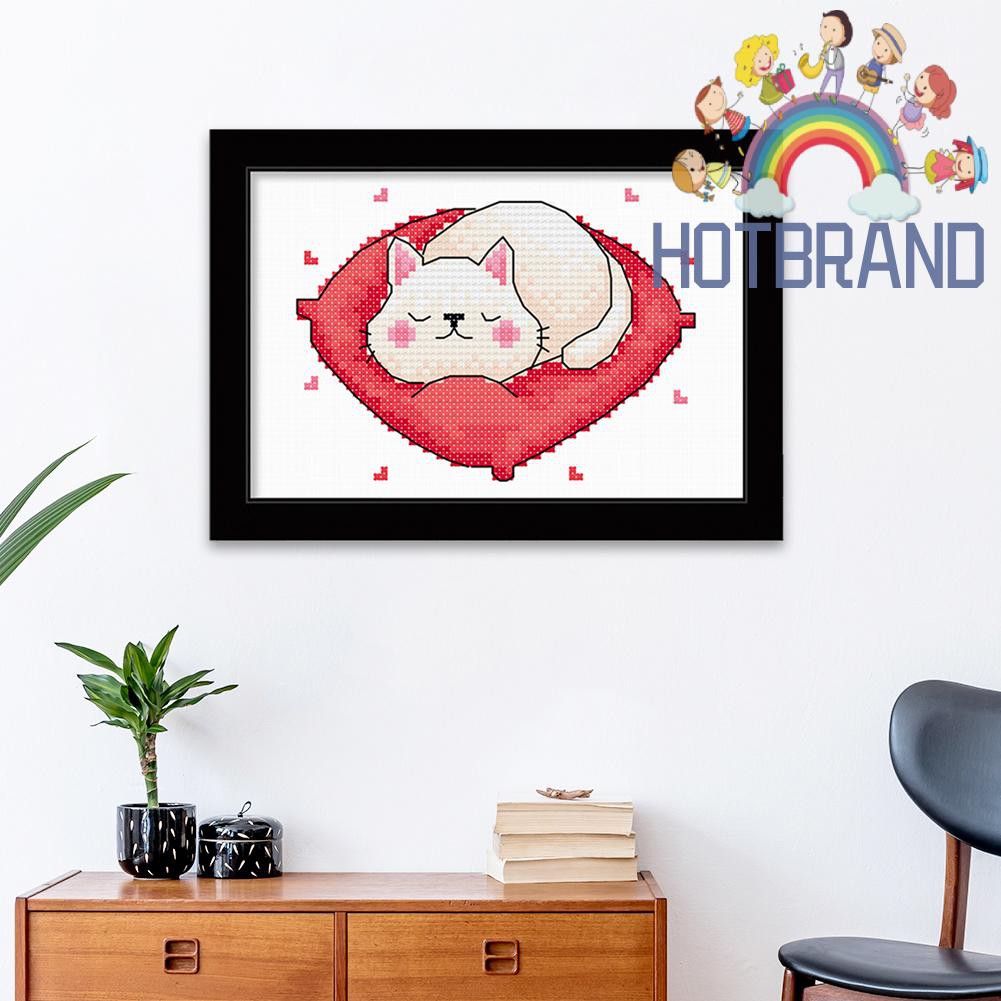 Tranh Thêu Chữ Thập 11ct Tự Làm 25x20cm Hình Động Vật Dễ Thương