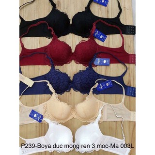 Áo lót nữ mỏng ren cài sau 3 móc Boya 003L (màu ghi chú trong đơn hàng)