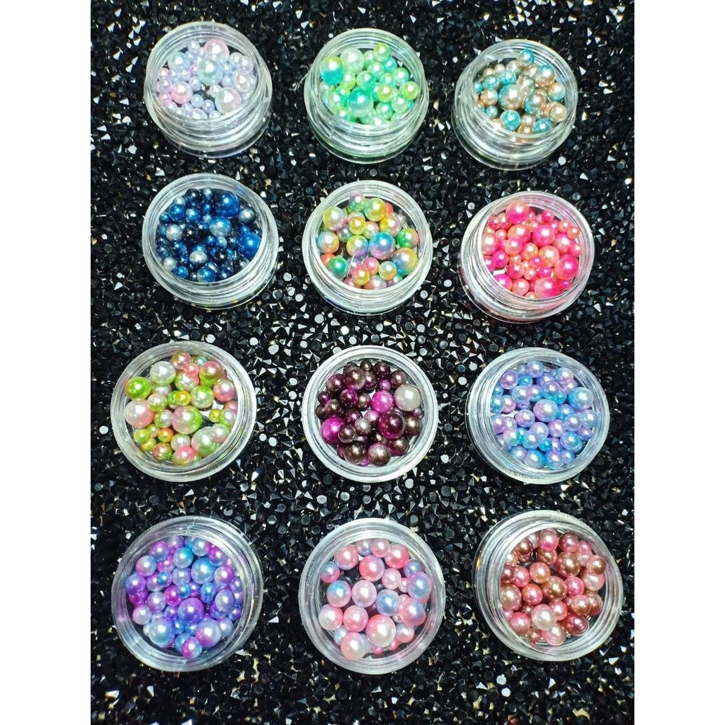 Phụ kiện trang trí móng tay trai nguyên - set 12 màu