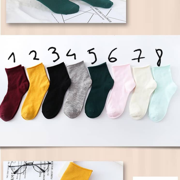 Tất trơn cổ cao vintage Hàn Quốc ( 8 màu )