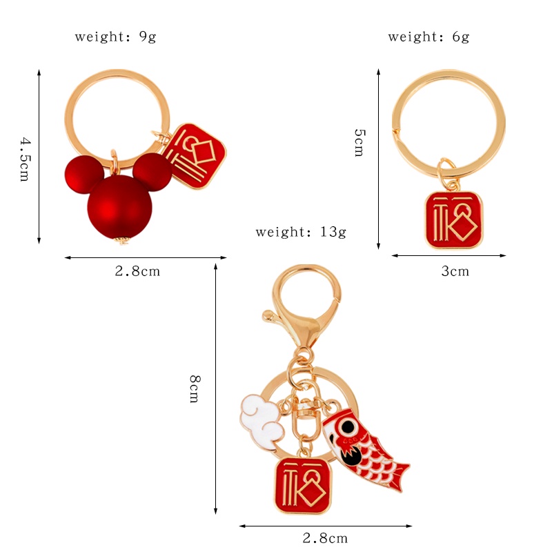 Móc khóa QIHE JEWELRY 3 phong cách tùy chọn độc đáo dùng làm quà tặng cho bạn bè