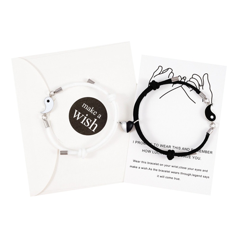 Flgo Set 2 Vòng Tay Chuỗi Hạt Âm Dương Có Thể Điều Chỉnh Kích Cỡ