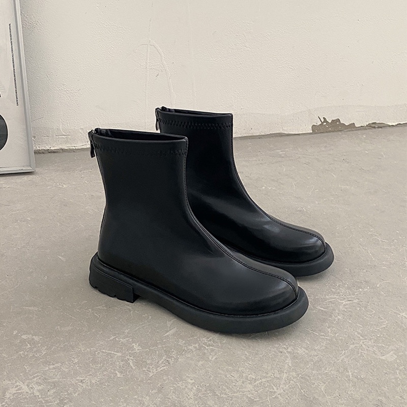 Giày Bốt martin Có Khóa Kéo Sau Phong Cách retro Thời Trang Cho Nữ