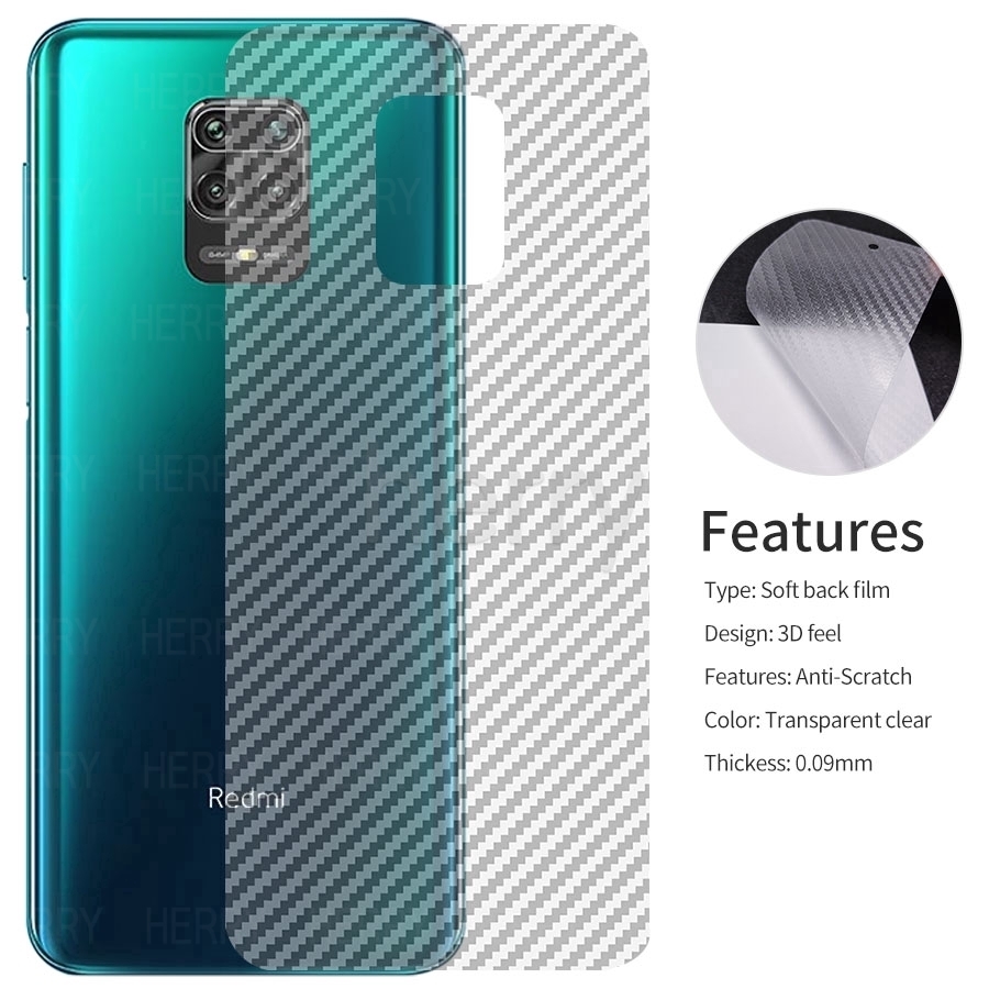 Cacbon Skin Dán Lưng Điện Thoại Miếng dán màn hình cho Xiaomi Mi Redmi Note 10 10S 11 11S 9 9s 8 7 Pro 11T 12 Lite 10T 8A K40 K20 Poco F3 M3 M4X3 NFC Chống Trầy