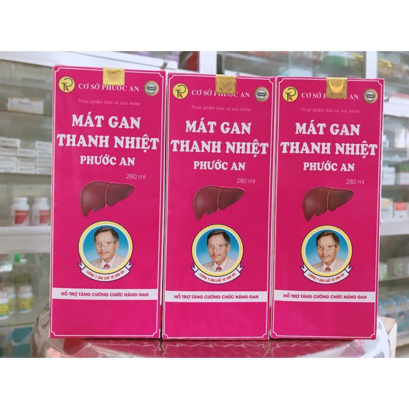 mát gan thanh nhiệt phước an (tên cũ mát gan giải độc  dạng nước ) chai 280ml