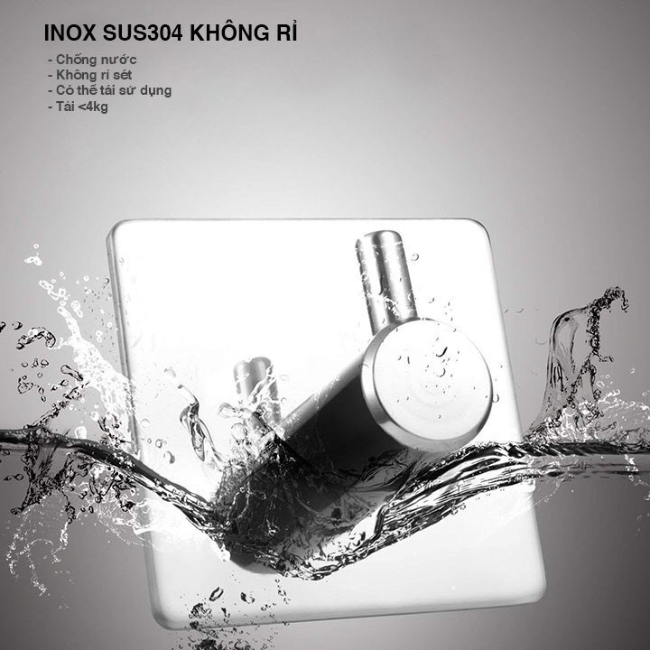 Móc Dán Tường Đa Năng, Móc Treo Đồ Chịu Lực Chất Liệu Inox 304 Siêu Bền