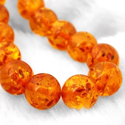 Chuỗi Hạt Đá Hổ Phách Màu Cam Thời Trang Dùng Làm Trang Sức diy