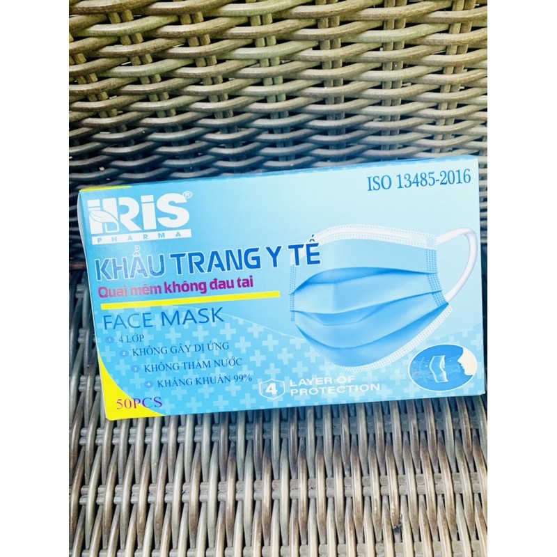 Khẩu trang y tế 4 lớp chống đau tai iris pharma