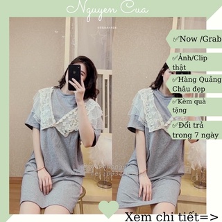 Đầm Bầu Dáng Suông Phối Ren Cực xinh
